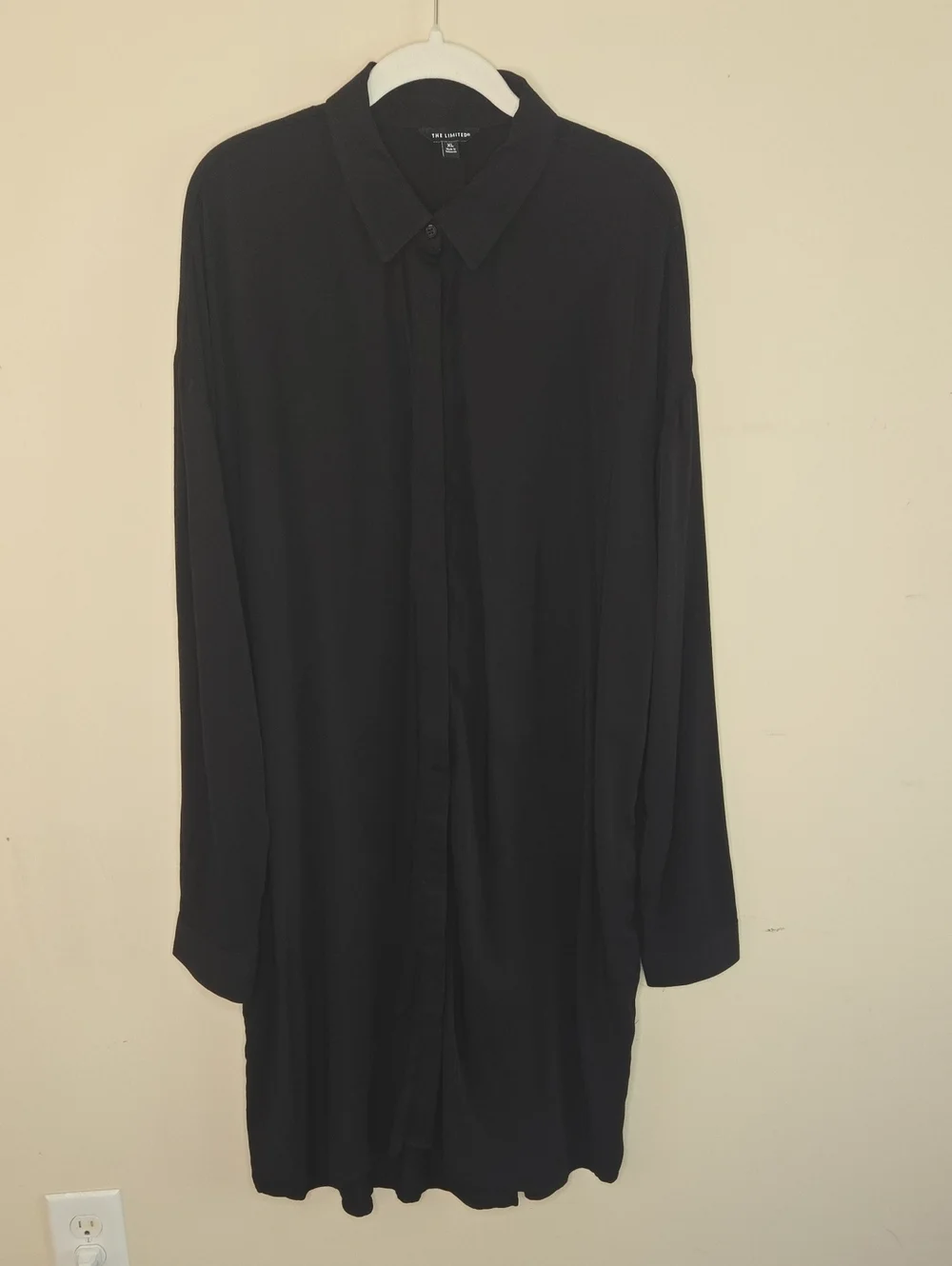 The Limited Shirt Dress XL 100% Viscose Button Front Relaxed Minimalist 90s